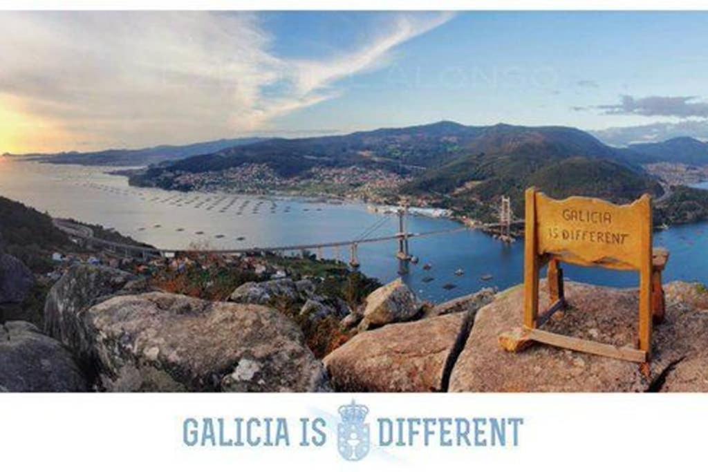 Tranquila Casita De Invitados En Vigo Con Chimenea Bagian luar foto